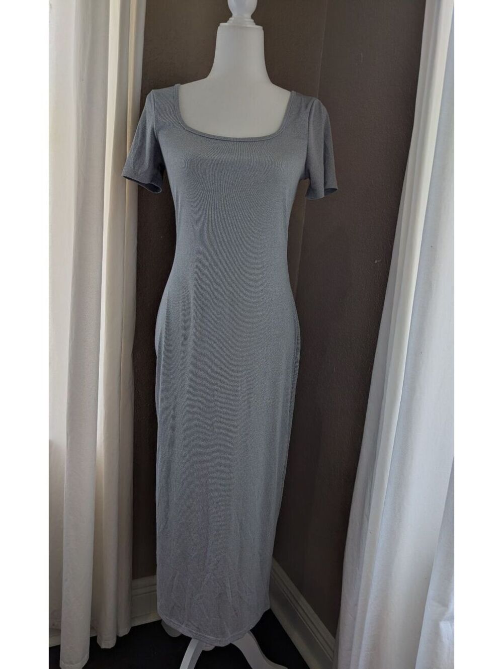 Heathered Gray Bodycon Maxi Dress